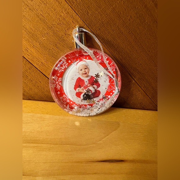Other - Personalized Photo Christmas Ornament Clear Round Holiday Keepsake